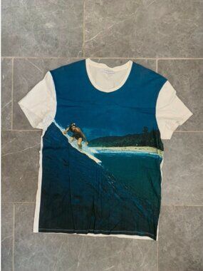 NWOT Sandro Paris Men's Graphic T-shirt with Surfer